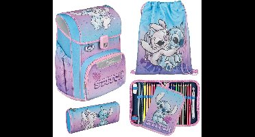 Scooli schooltas EasyStart Schulranzen-Set 5-delig Lilo & Stitch Lichtblauw roze