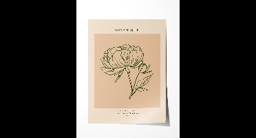 Botanique Bloemenposter - Poster 40x60 cm - Sfeervolle Wanddecoratie voor Woonkamer & Slaapkamer - Premium papier - zonder lijst