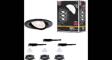 LED-inbouwlamp Nova Plus GU10 Flat IP65 93mm 3x4,9W 3x550lm 230V dimbaar 2700K Zwart mat