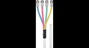 Goobay coaxkabel installatieset voor satellietschotel | 4-in-1 voor Quattro LNB | 10 meter