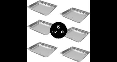 MEGA-M Gastronorm - GN 2/3 Set van 6 stuks - 353x325x40 mm - Roestvrij Staal