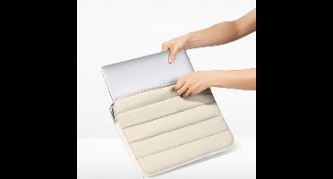 Geschikt voor laptops, waterdichte laptophoes, volledig dekkende, schokbestendige binnentas met airbag, universele laptoptas, Abrikoos,17.3inch