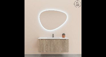 Badkamermeubelset Wiesbaden Sulora 120cm licht eiken inclusief spiegel Uovo