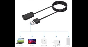 New Age Devi - Geschikt Voor Fitbit Versa 3 Fitbit Sense Smart Watch Draagbare Magnetische Houder - Oplader USB-Oplaadkabel - Lengte 1m