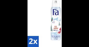 2 x Fa - Deodorant Spray - Winter Splashes Ice Jump - Koel - 48 uur Bescherming - 150 ml - Deodorant Spray - Winter Splashes Ice Jump - 48 Uur Bescherming - Koel - Fris