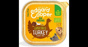 Edgard&Cooper Biologisch Hondenvoer in kuipje met Kalkoen – 17x100g