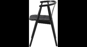 Giga Living Eetkamerstoel Relate - Zwart - Eikenhout & Touw - Set van 2