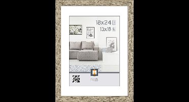 Cilgro fotolijst decoratie Madrid 18x24 cm vintage eik multicolor.