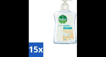 15 x Dettol – Handzeep Gevoelige Huid – Mild & Verzorgend – 250 ml - Gevoelige Huid - Handhygiëne - Antibacteriële Handzeep - Handzeep Voor Gevoelige Huid - Glycerine Handzeep