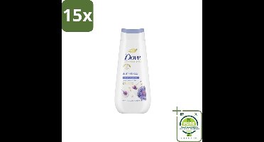 15 x Dove – Douchecrème – Anti-Stress – 225 ml - Grootverpakking - Douchecrème Anti-stress - Ontspannende Douchecrème - Droge Huid Verzorgen - Hydratatie - Blauwe Kamille