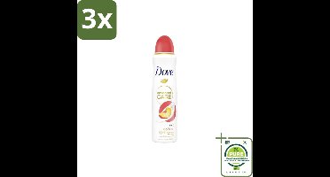 3 x Dove Deodorant Spray Perzik 150 ml - Grootverpakking - Deodorant Spray - Fris - Okselhuid Verzorging - Perzik En Witte Bloesem - Alcoholvrije Deodorant