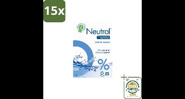 15 x Neutral Waspoeder Wit 18 Wasbeurten 1,187 kg - Grootverpakking - Waspoeder - Waspoeder Wit - Waspoeder Parfumvrij - Waspoeder Voor Gevoelige Huid - Waspoeder Zonder Parfum
