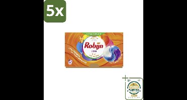 5 x Robijn Wascapsules 3-in-1 Color 15 stuks per verpakking - Grootverpakking - Kleurbehoud - Wascapsules - Was - Wasverzachter - Biologisch Afbreekbaar