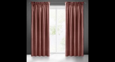 Eurofirany Pierre Cardin - Verduisterende Velours Gordijn - 140x270 cm - Rijk Roze