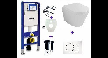 One pack Inbouwreservoir Geberit Duofix UP-320 met Sigma reservoir, drukplaat wit en wandcloset Vesta