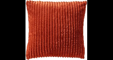 Dutch Decor MART - sierkussen 45x45 cm - zacht ribfluweel - gerecycled - Potters Clay - oranje - Inclusief binnenkussen - Luxe kussens voor woonkamer & bank