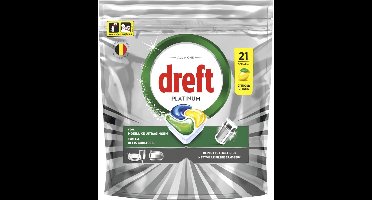 Dreft Vaatwastabletten Platinum All In One Citroen - 21 stuks