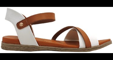 Mustang damessandaal wit/bruin