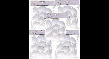 Decoris Hobby eieren - 50x - kunststof - wit - D4 x H6 cm - paasdecoratie