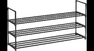 Hoppa! Schoenenrek - Zwart - Staal, Kunststof - 30 x 116 x 55 cm (B x D x H)