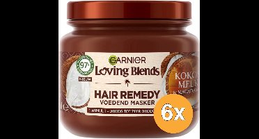 Garnier Loving Blends Kokosmelk & Macadamia Hair Remedy Haarmasker Voordeelverpakking - Voedend Masker Voor Normaal Tot Droog Haar - 6 x 340ml