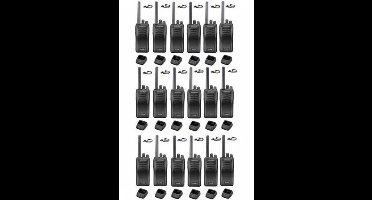 Set van 18 stuks Kenwood TK-3501 met D-shape oortje en tafelladers