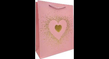 Daily Style – Cadeautas Hart – Roze – Medium – 26x10x32 cm – 12 stuks