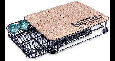 Koffiecapsulehouder Metaal Zwart BISTRO 30,5x24x6,5 cm - Capsulehouder - Koffiecups Houder - voor Koffie - Capsules