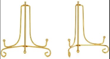 2-pack smeedijzeren displaystandaards - 8-inch driehoekige smeedijzeren standaard - Eenvoudige metalen ornamentstandaard - Smeedijzeren ezelbord displayframe - Kan fotolijsten, kookboeken, decoratieve borden, tablets en kunstwerken weergeven