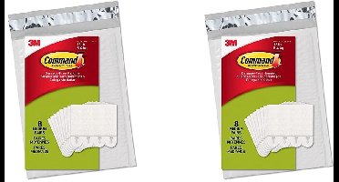 Command Medium Picture Hanging Strips, schilderijhangers, verpakking van 8x2 medium, wit - geen boren nodig (verpakking van 2)