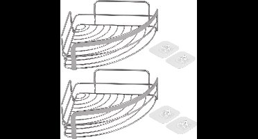 Metaltex - Doucherek 2 stuks - Badkamerrek voor hoek - Doucherek zonder boren