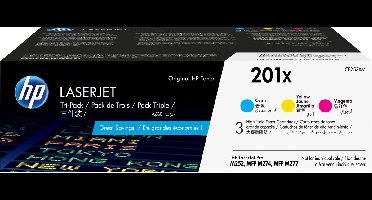HP 201X - Tonercartridge - Origineel - Hoge Capaciteit - Cyaan/Magenta/Geel - 3 pack