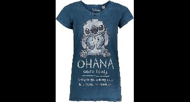Lilo & Stitch Las Ohana Dames T-shirt - blauw - L
