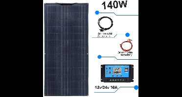 Zonnepaneel - Zonnepanelen - Zonne-energie - Zonne-kit - Fotovoltaïsch Paneelsysteem - 140W - Waterdicht - voor Boot - Camper - Caravan - RV - Tuin