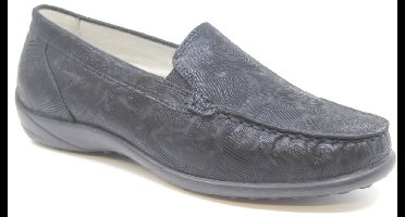 Waldläufer Dames Mocassin - 640004-101-001 Zwart - Wijdte K - Maat 6 (39)