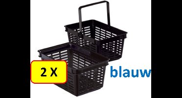2 x Shopping basket - winkelmandje 19L - Durable - blauw