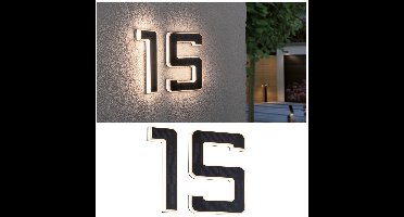 Set Solar LED-huisnummerverlichting incl. verwisselbare accu 3000K 2x6lm 2x0,2W Zwart