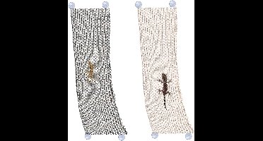 Zeynomax - Hangmat 2 stuks voor reptielen - 215 x 91 cm - geschikt voor kameleon, hagedissen, gekko's en slangen - in zwart en abrikoos