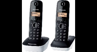Duo dect draadloze telefoon zwart - panasonic - kxtg1612frw