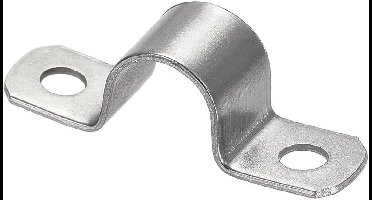 Brandnaam U-buisklemmen, 25 stuks roestvrijstalen buisklemmen met twee gaten, buisklem bevestigingsklem voor pijpleiding elektrische leiding lege buizen, buisklemmen diameter 20 mm