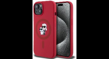 Karl Lagerfeld Siliconen Karl&Choupette Hoesje Voor Iphone 15 Voor Magsafe