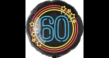 Folieballon - 60 jaar - Neon - 46cm - Zonder vulling