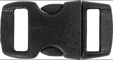 Klik sluiting, L: 29 mm, B: 15 mm, gatgrootte 3x11 mm, zwart, 4 stuk