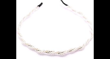 Diadeem met parel gedraaid wit