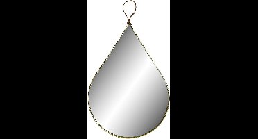 ITEM Spiegel Druppel - goudkleurige metalen rand - D27 x H46 cm - wandspiegel