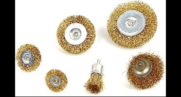 HBM 6 Delige Staalborstelset voor in de Boormachine - 6 verschillende staalborstels