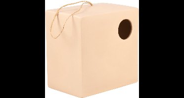 Present Time Vogelhuisje Vierkant - Bruin - 4,5x12,5x18cm - Modern,Scandinavisch