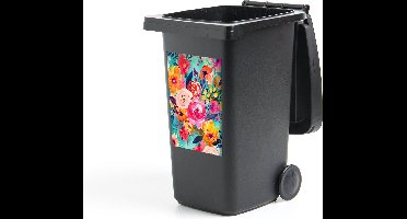 Container sticker Bloemen - Olieverf - Kleurrijk - Natuur - 40x60 cm - Kliko sticker