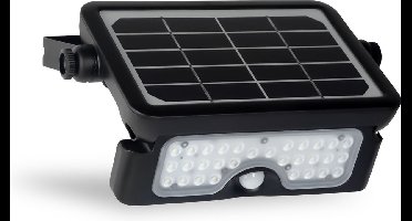 FlinQ Floodlicht- Solar Wandlamp - Solar Tuinverlichting - Zonne-energie - Bewegingssensor - Multifunctioneel -5W - Zwart