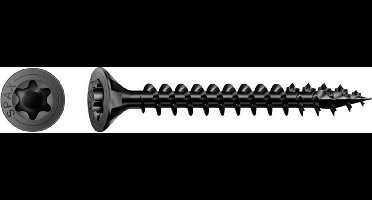 Spaanplaatschr Spax Voldr Verz Zwart Pk Tx10 3.0X30 - 200 stuks